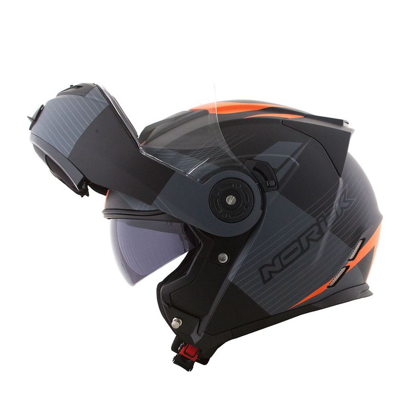 CAPACETE NORISK ROUTE FF345 STROKE PRETO FOSCO/LARANJA