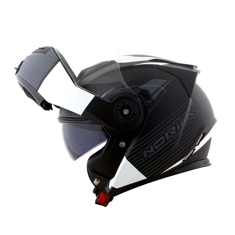 CAPACETE NORISK ROUTE FF345 STROKE PRETO FOSCO/BRANCO