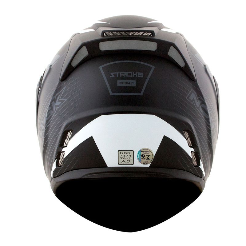 CAPACETE NORISK ROUTE FF345 STROKE PRETO FOSCO/BRANCO