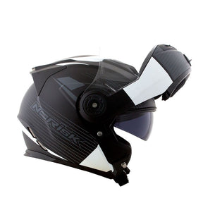 CAPACETE NORISK ROUTE FF345 STROKE PRETO FOSCO/BRANCO