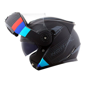 CAPACETE NORISK ROUTE FF345 STROKE PRETO FOSCO/AZUL