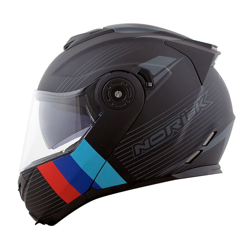 CAPACETE NORISK ROUTE FF345 STROKE PRETO FOSCO/AZUL