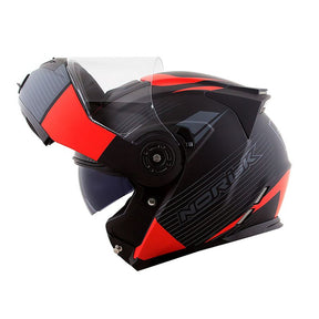 CAPACETE NORISK ROUTE FF345 STROKE PRETO FOSCO/VERMELHO