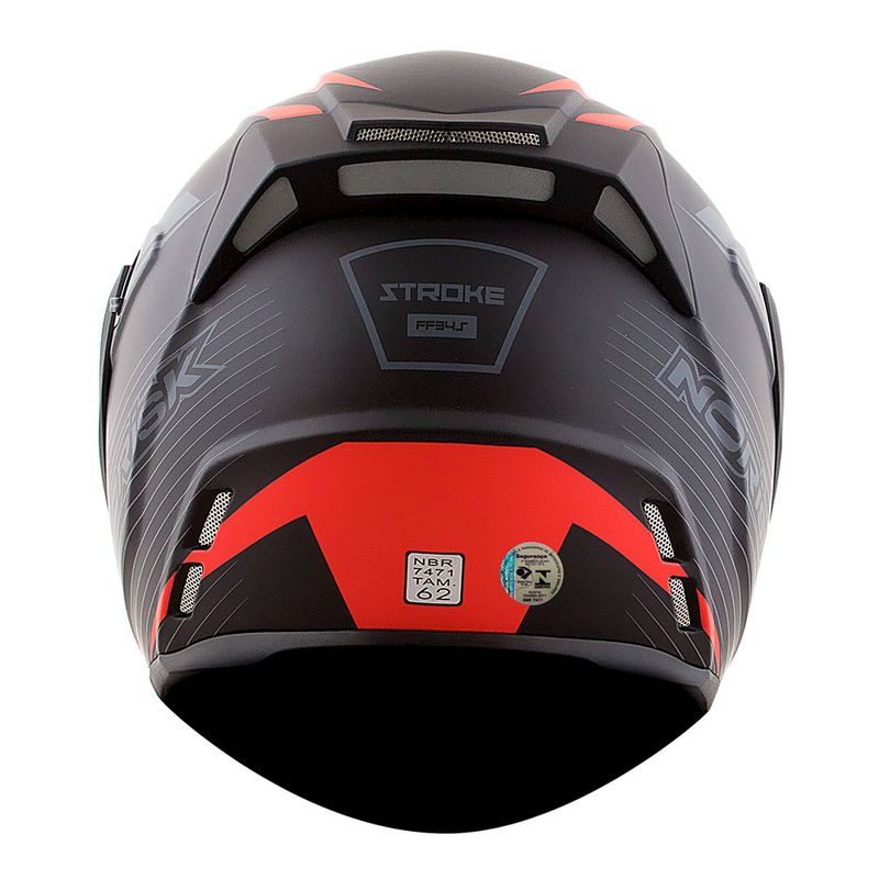 CAPACETE NORISK ROUTE FF345 STROKE PRETO FOSCO/VERMELHO