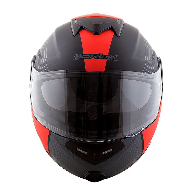 CAPACETE NORISK ROUTE FF345 STROKE PRETO FOSCO/VERMELHO