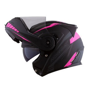 CAPACETE NORISK ROUTE FF345 MOTION PRETO FOSCO/ROSA