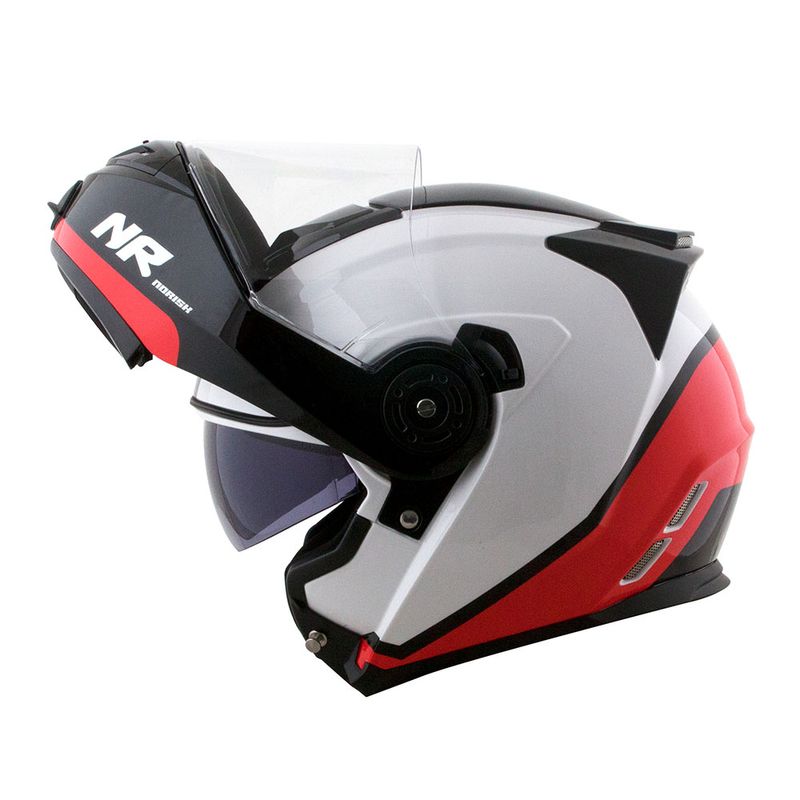 CAPACETE NORISK ROUTE FF345 CHANCE BRANCO/VERMELHO