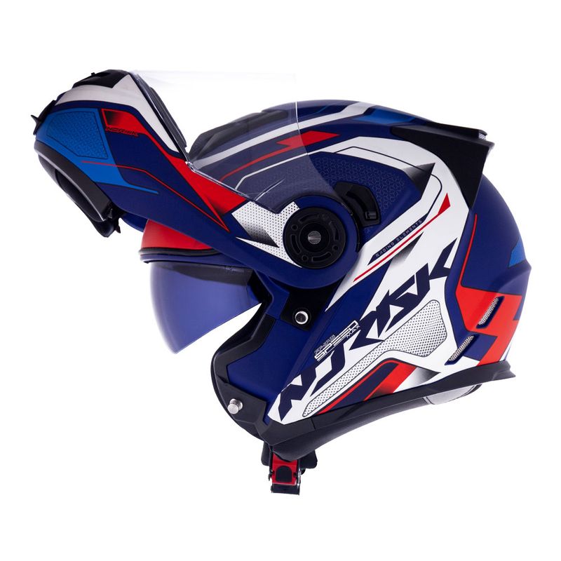 CAPACETE NORISK ROUTE FF345 SPEEDMAX AZUL FOSCO/BRANCO