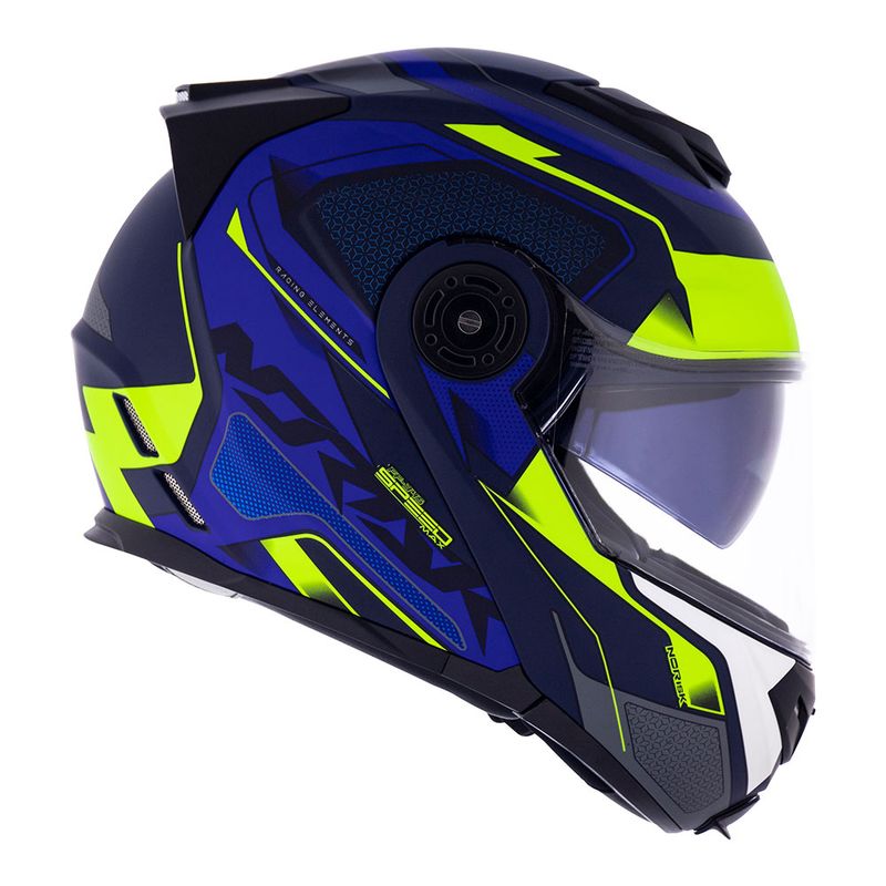 CAPACETE NORISK ROUTE FF345 SPEEDMAX AZUL FOSCO/AMARELO