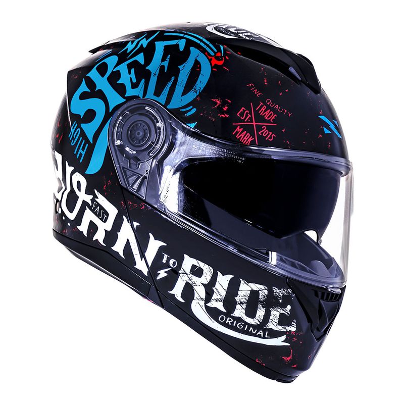 CAPACETE NORISK FORCE BORN TO RIDE AZUL