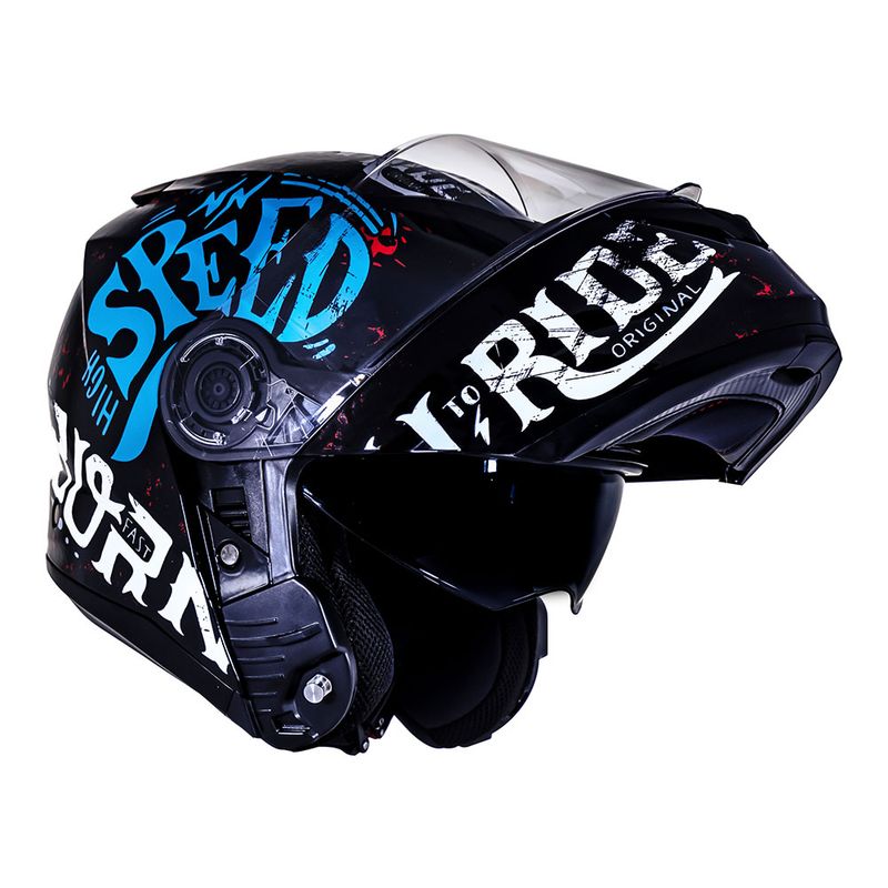 CAPACETE NORISK FORCE BORN TO RIDE AZUL