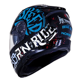 CAPACETE NORISK FORCE BORN TO RIDE AZUL