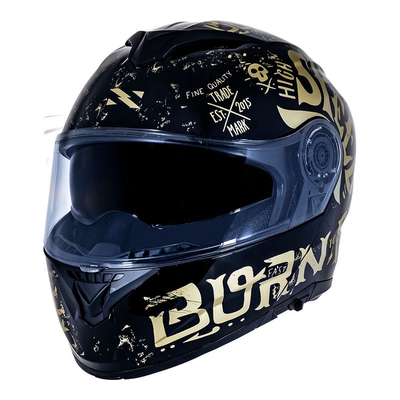 CAPACETE NORISK FORCE BORN TO RIDE DOURADO