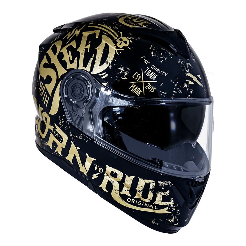 CAPACETE NORISK FORCE BORN TO RIDE DOURADO